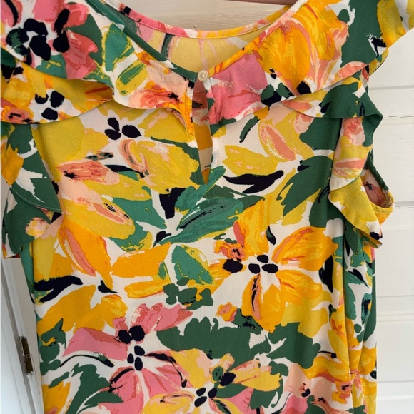 LOFT Multicolor Floral Ruffle Blouse - Picture 2 of 3